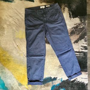 Anthropologie Chino Navy Blue Cropped Pants